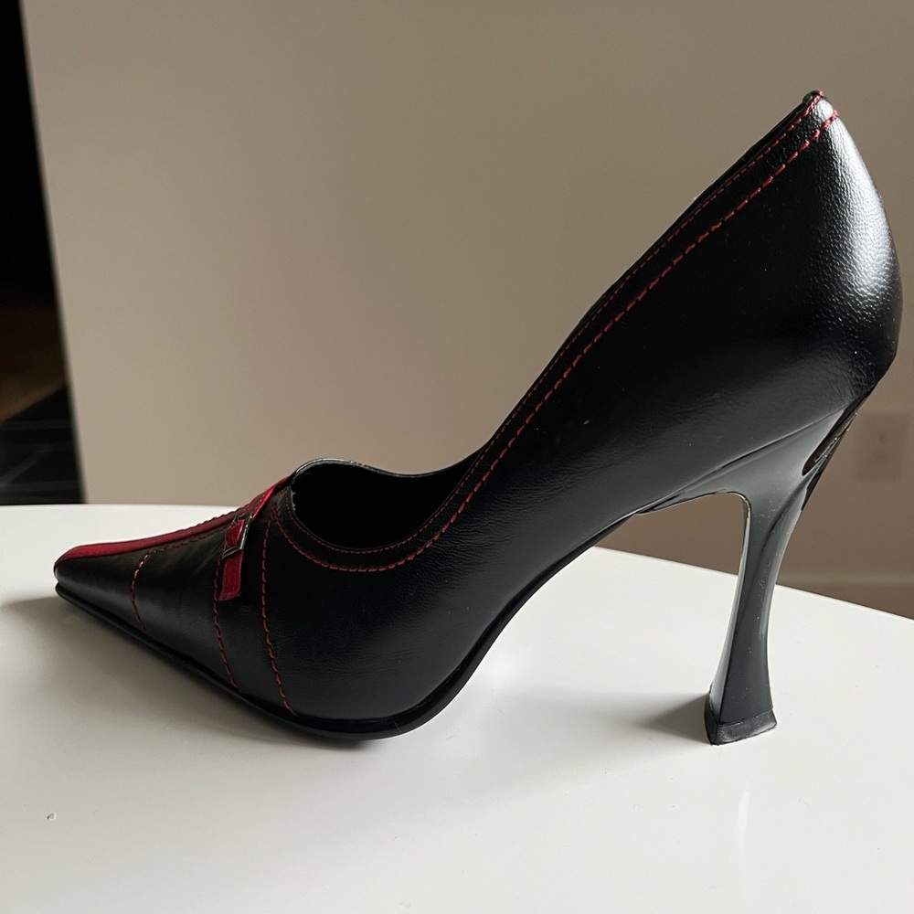 NYLA Black and Red Stiletto Heels Sz 8 - Picture 4 of 8